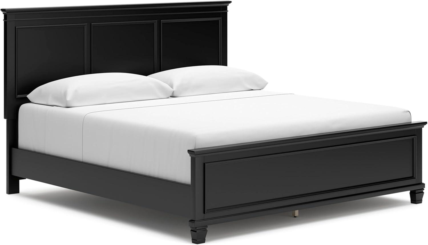 imageSignature Design by Ashley Lanolee Farmhouse Panel Storage Bed Foundation or Box Spring Not Needed Queen BlackBlack