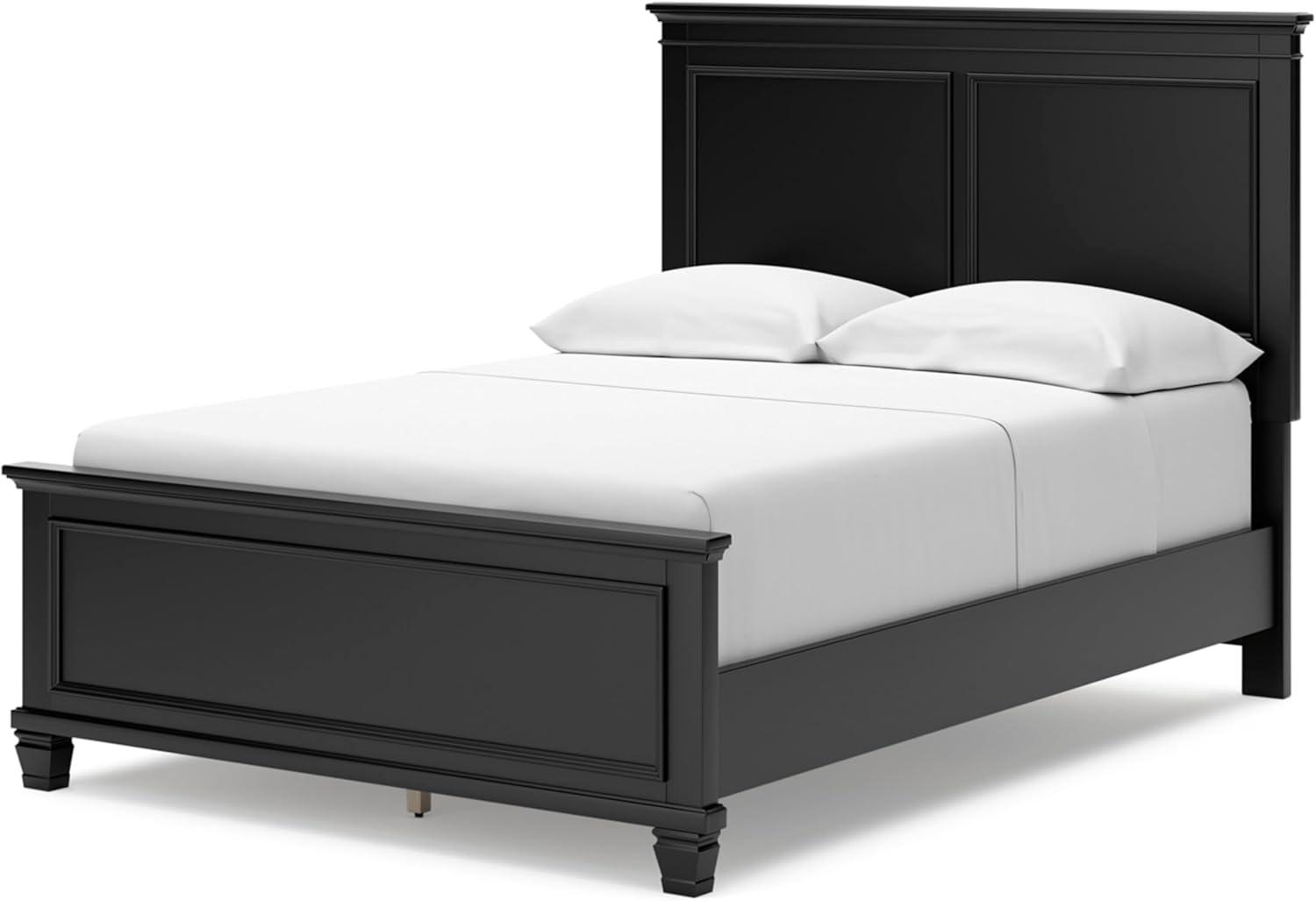 imageSignature Design by Ashley Lanolee Farmhouse Panel Storage Bed Foundation or Box Spring Not Needed Queen BlackBlack