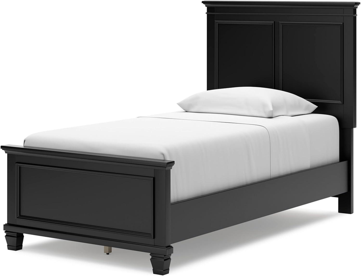 imageSignature Design by Ashley Lanolee Farmhouse Panel Storage Bed Foundation or Box Spring Not Needed Queen BlackBlack