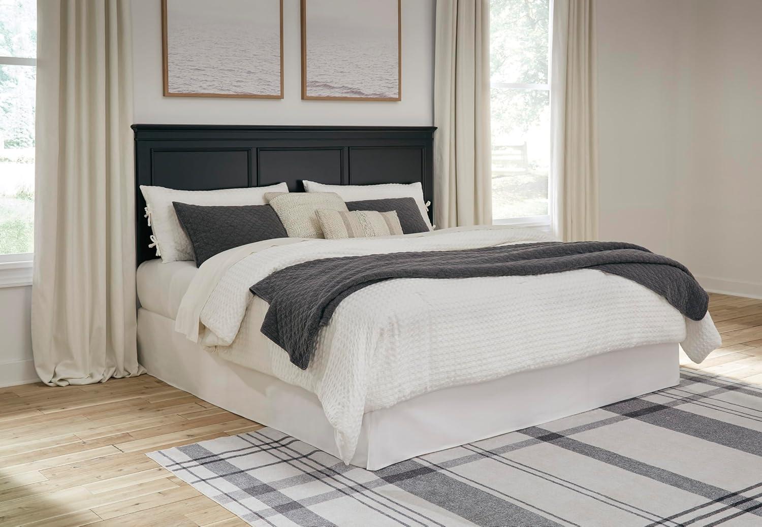 imageSignature Design by Ashley Lanolee Farmhouse Panel Storage Bed Foundation or Box Spring Not Needed Queen BlackBlack