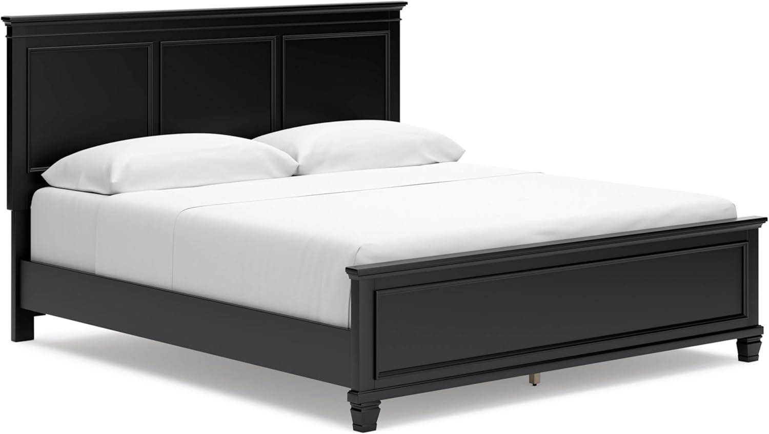 imageSignature Design by Ashley Lanolee Farmhouse Panel Storage Bed Foundation or Box Spring Not Needed Queen BlackBlack
