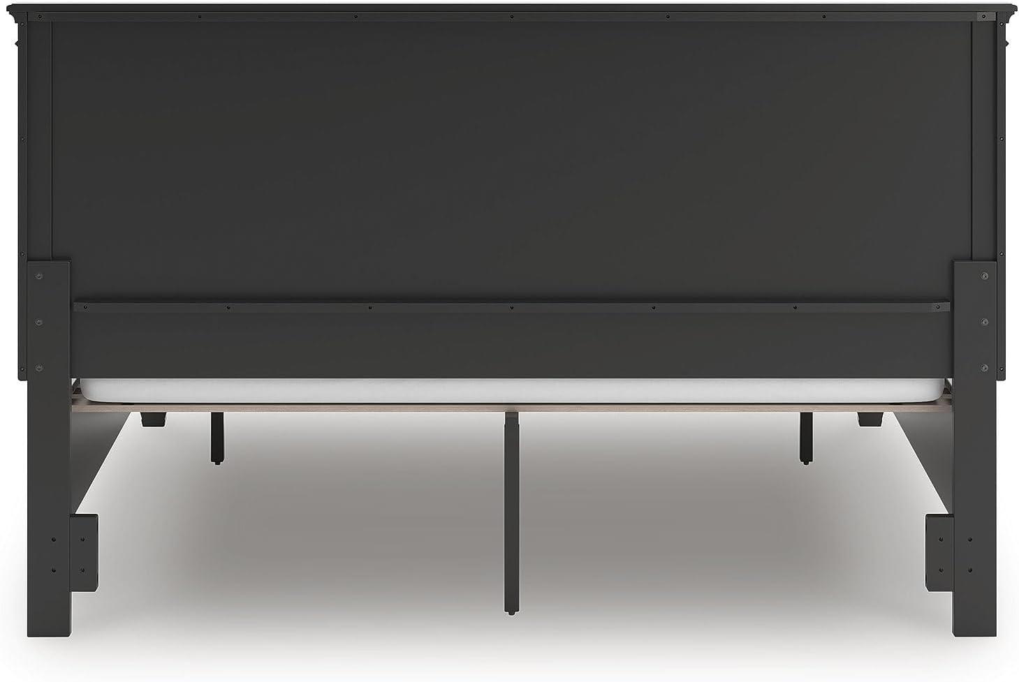 imageSignature Design by Ashley Lanolee Farmhouse Panel Storage Bed Foundation or Box Spring Not Needed Queen BlackBlack