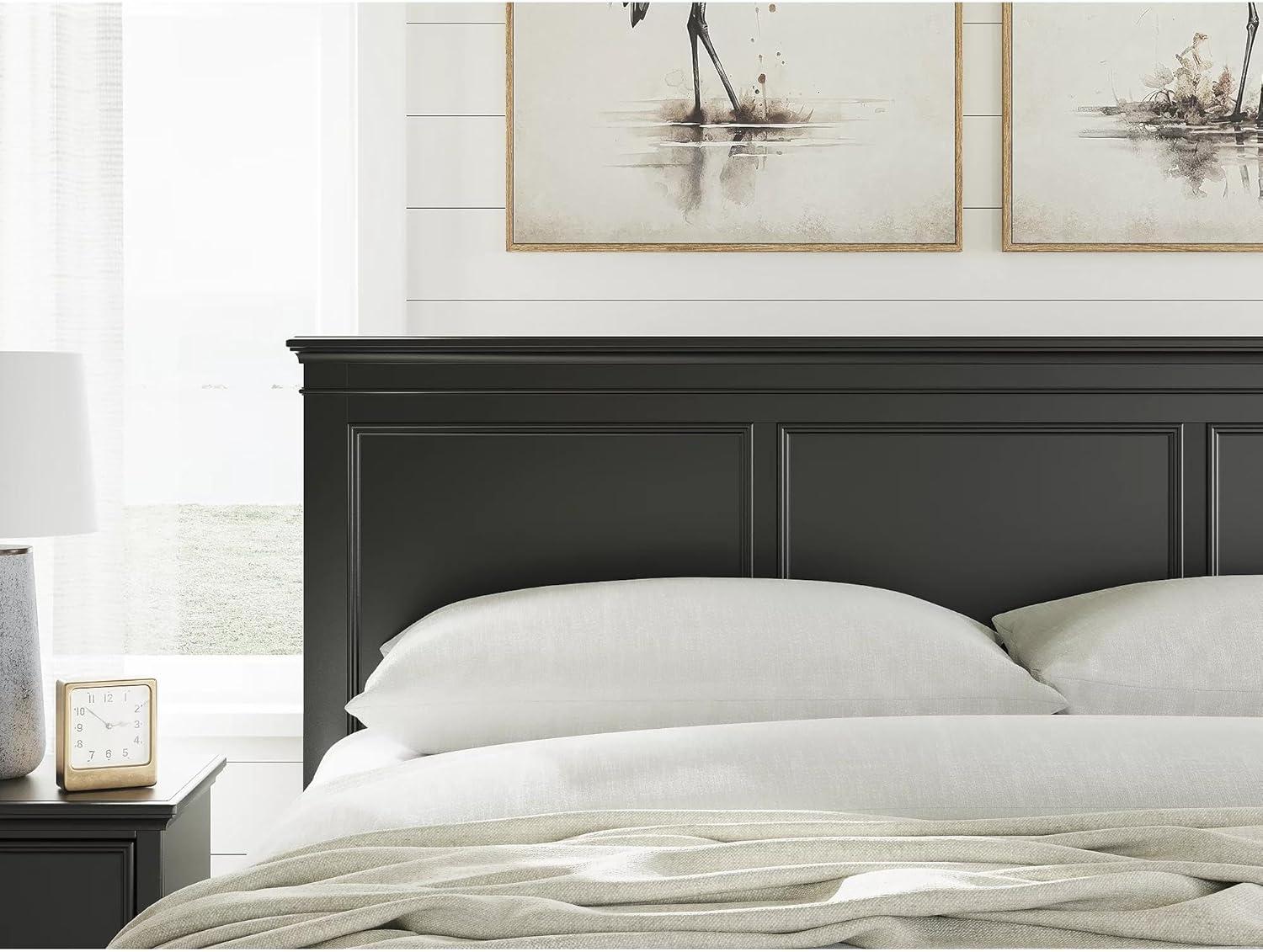 imageSignature Design by Ashley Lanolee Farmhouse Panel Storage Bed Foundation or Box Spring Not Needed Queen BlackBlack