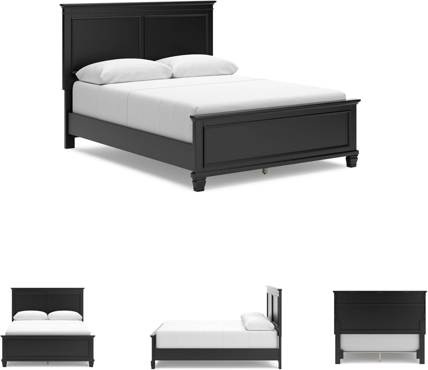 imageSignature Design by Ashley Lanolee Farmhouse Panel Storage Bed Foundation or Box Spring Not Needed Queen BlackBlack