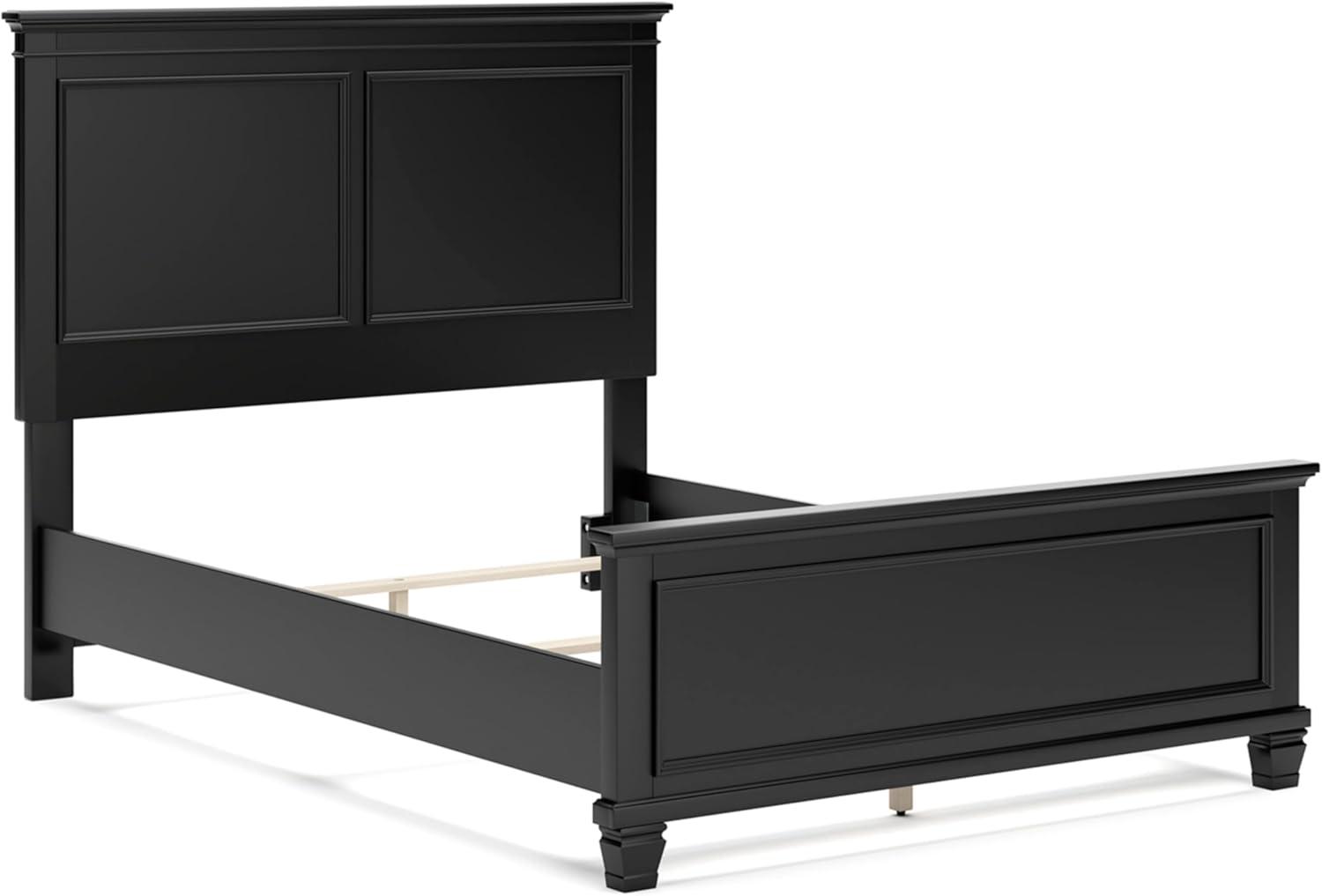 imageSignature Design by Ashley Lanolee Farmhouse Panel Storage Bed Foundation or Box Spring Not Needed Queen BlackBlack
