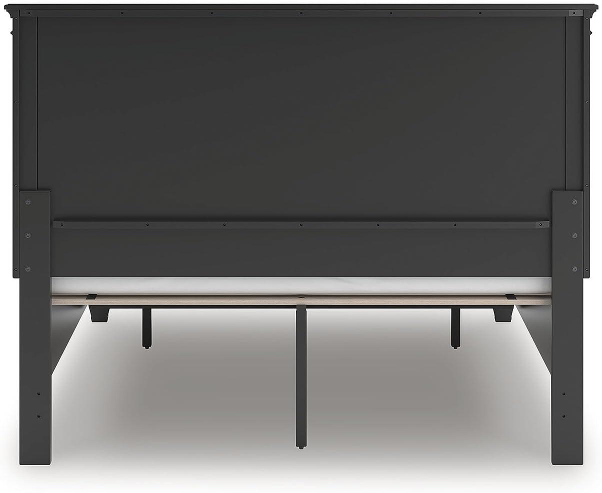 imageSignature Design by Ashley Lanolee Farmhouse Panel Storage Bed Foundation or Box Spring Not Needed Queen BlackBlack