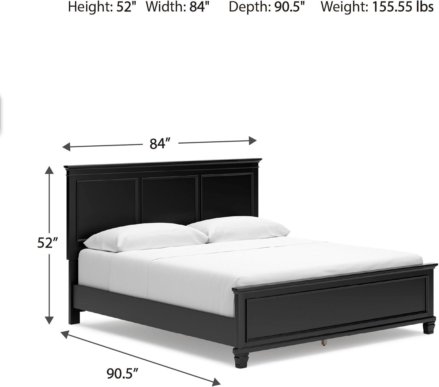 imageSignature Design by Ashley Lanolee Farmhouse Panel Storage Bed Foundation or Box Spring Not Needed Queen BlackBlack