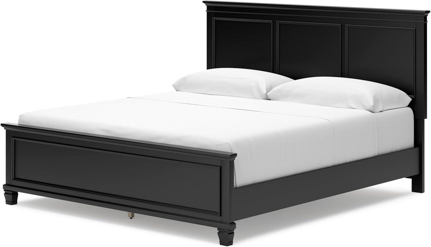 imageSignature Design by Ashley Lanolee Farmhouse Panel Storage Bed Foundation or Box Spring Not Needed Queen BlackBlack