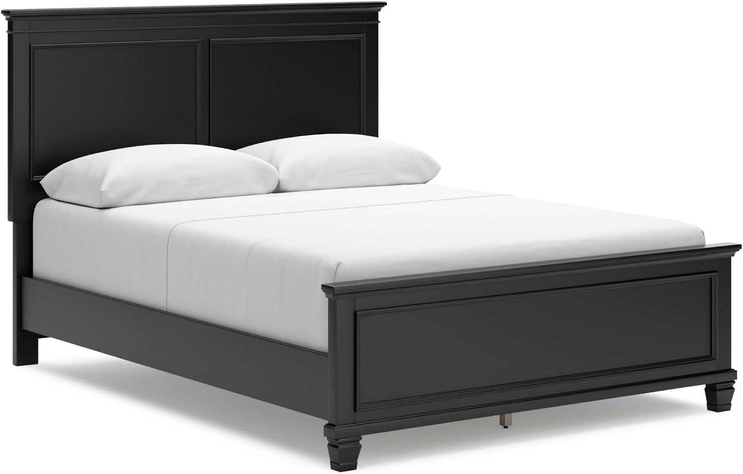 imageSignature Design by Ashley Lanolee Farmhouse Panel Storage Bed Foundation or Box Spring Not Needed Queen BlackBlack