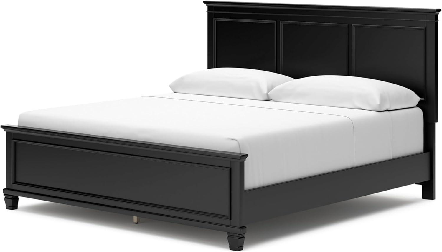 imageSignature Design by Ashley Lanolee Farmhouse Panel Storage Bed Foundation or Box Spring Not Needed Queen BlackBlack