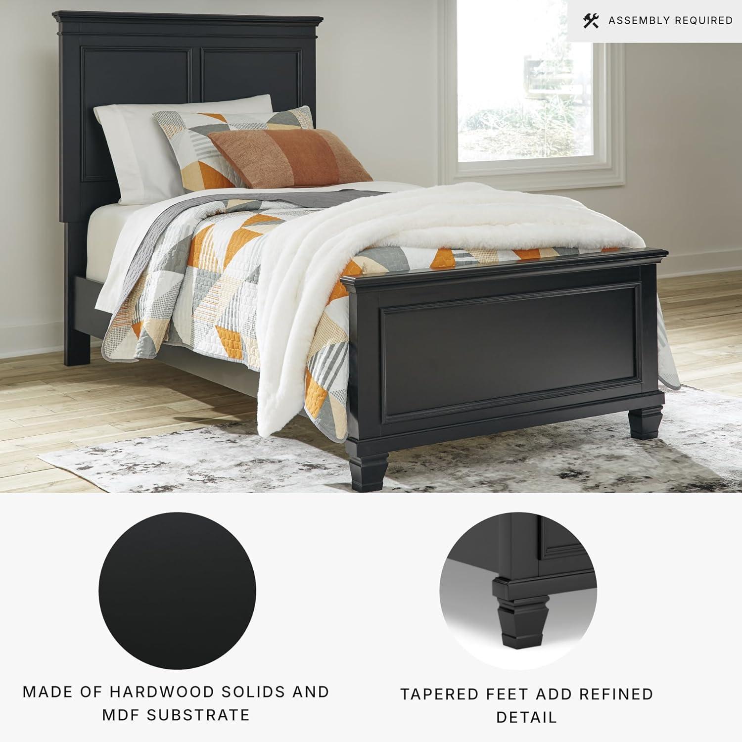 imageSignature Design by Ashley Lanolee Farmhouse Panel Storage Bed Foundation or Box Spring Not Needed Queen BlackBlack
