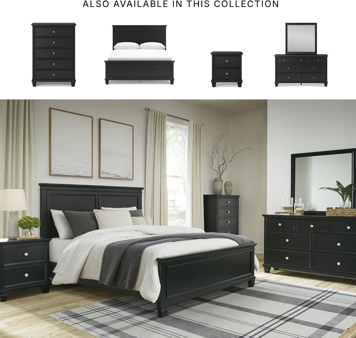 imageSignature Design by Ashley Lanolee Farmhouse Panel Storage Bed Foundation or Box Spring Not Needed Queen BlackBlack