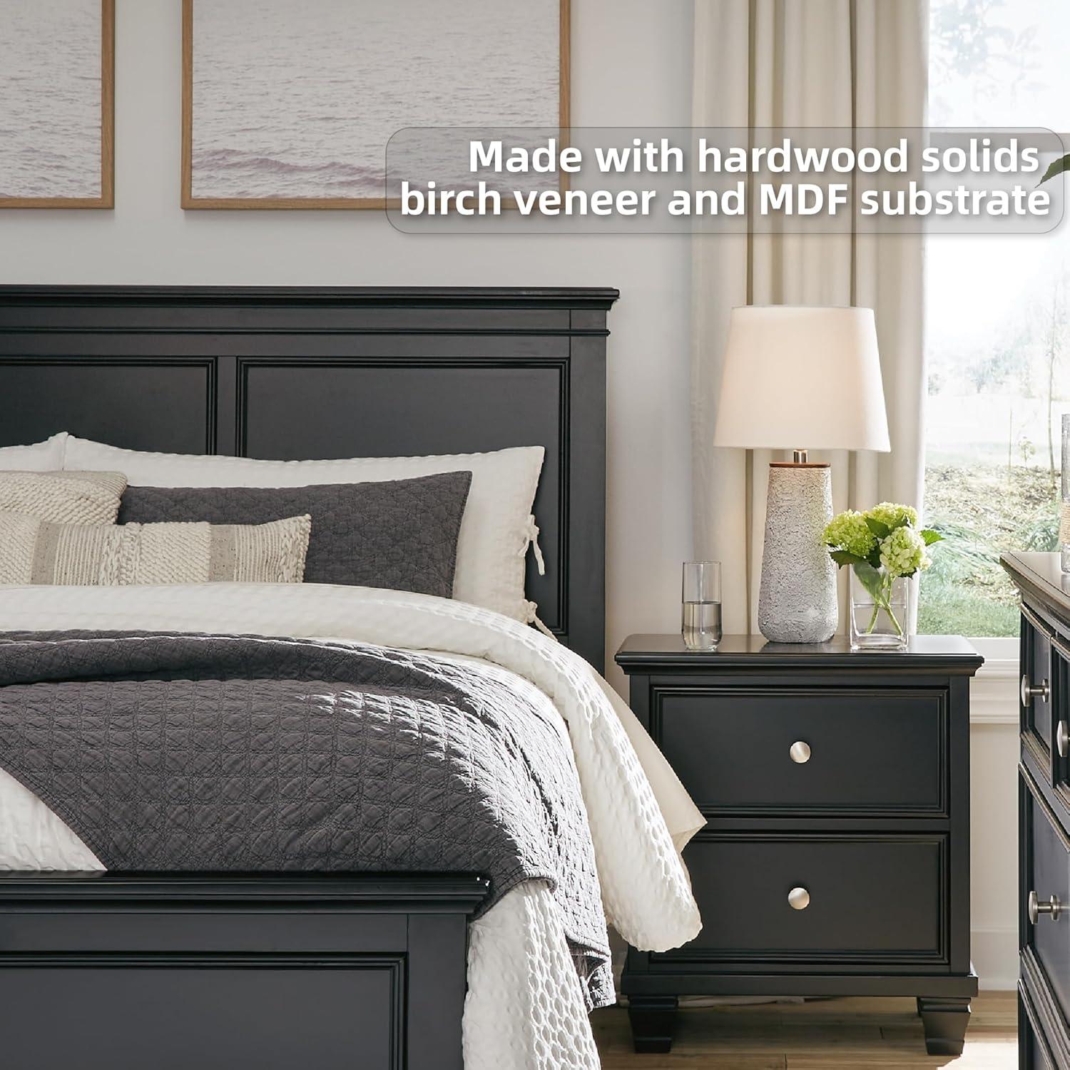 imageSignature Design by Ashley Lanolee Farmhouse Panel Storage Bed Foundation or Box Spring Not Needed Queen BlackBlack