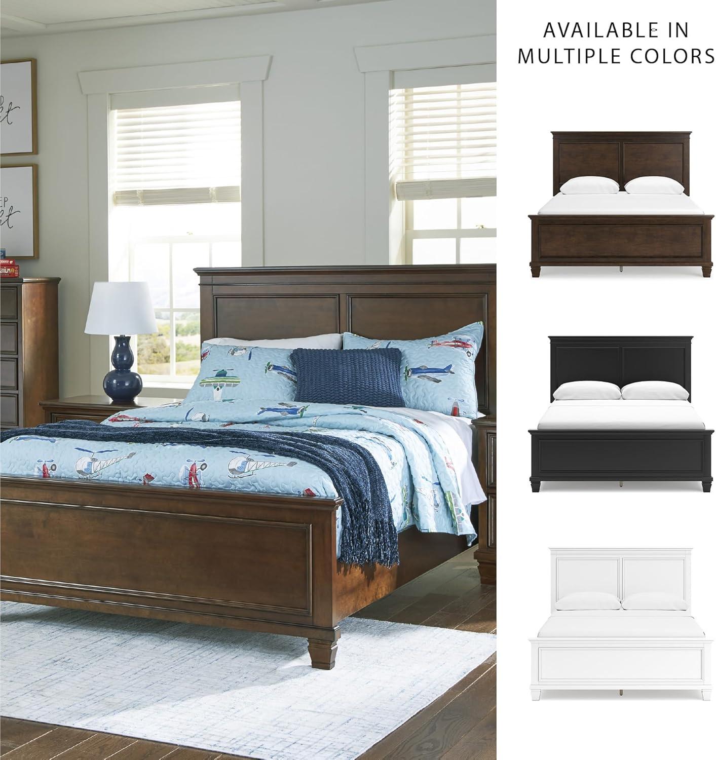 imageSignature Design by Ashley Lanolee Farmhouse Panel Storage Bed Foundation or Box Spring Not Needed Queen BlackBrown