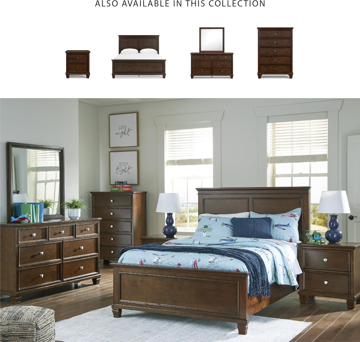 imageSignature Design by Ashley Lanolee Farmhouse Panel Storage Bed Foundation or Box Spring Not Needed Queen BlackBrown