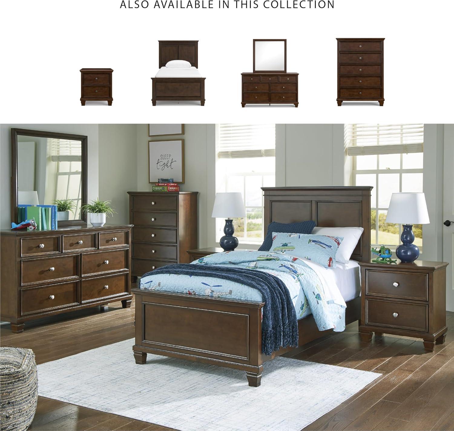 imageSignature Design by Ashley Lanolee Farmhouse Panel Storage Bed Foundation or Box Spring Not Needed Queen BlackBrown