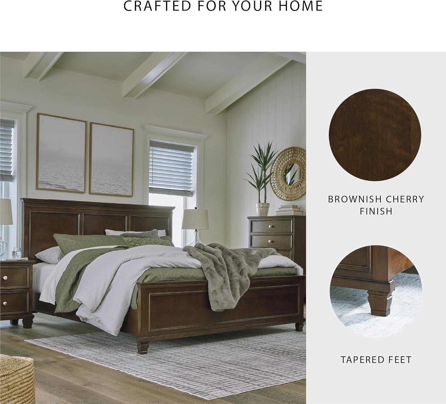 imageSignature Design by Ashley Lanolee Farmhouse Panel Storage Bed Foundation or Box Spring Not Needed Queen BlackBrown