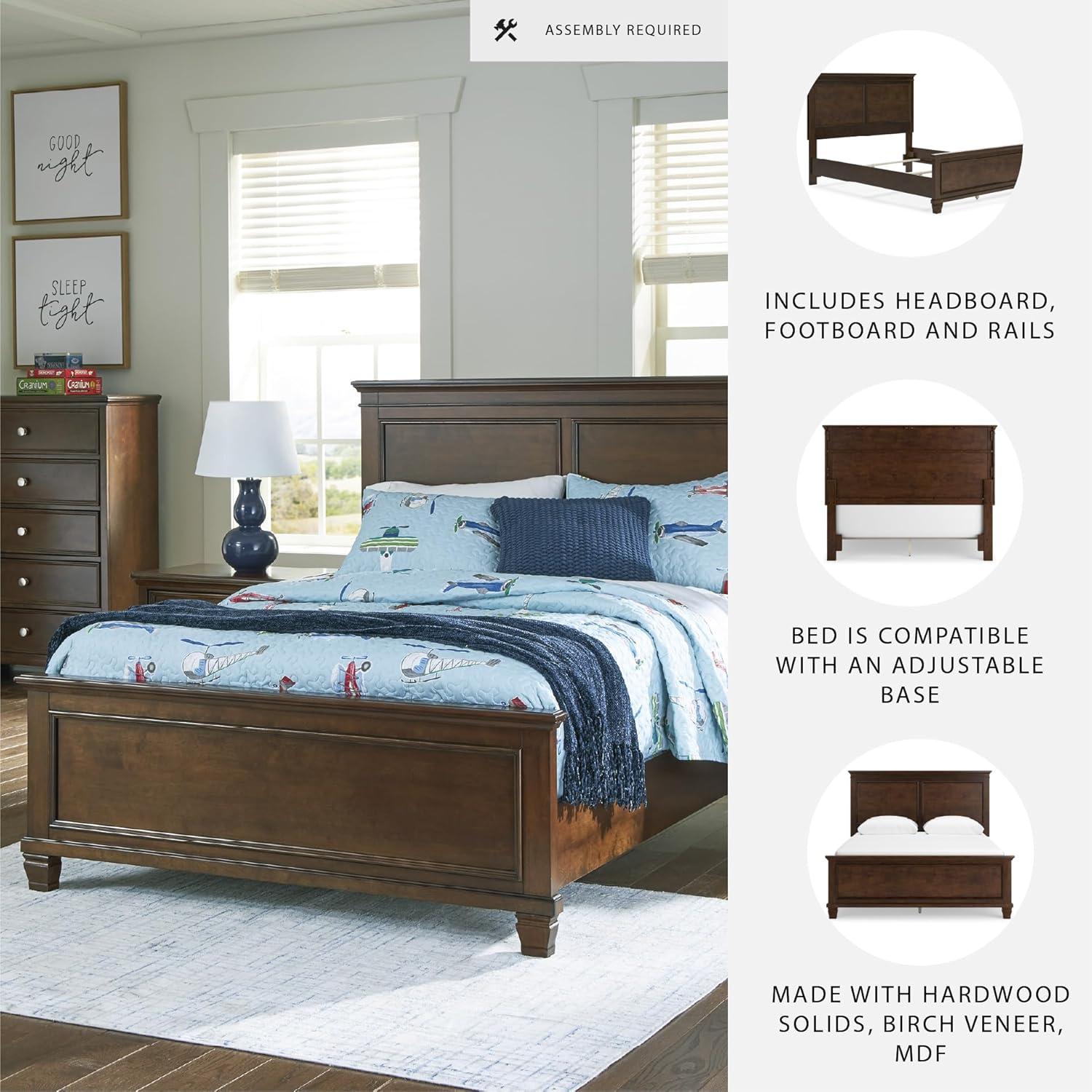 imageSignature Design by Ashley Lanolee Farmhouse Panel Storage Bed Foundation or Box Spring Not Needed Queen BlackBrown
