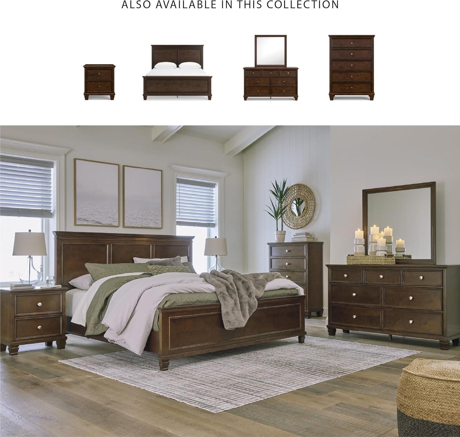 imageSignature Design by Ashley Lanolee Farmhouse Panel Storage Bed Foundation or Box Spring Not Needed Queen BlackBrown
