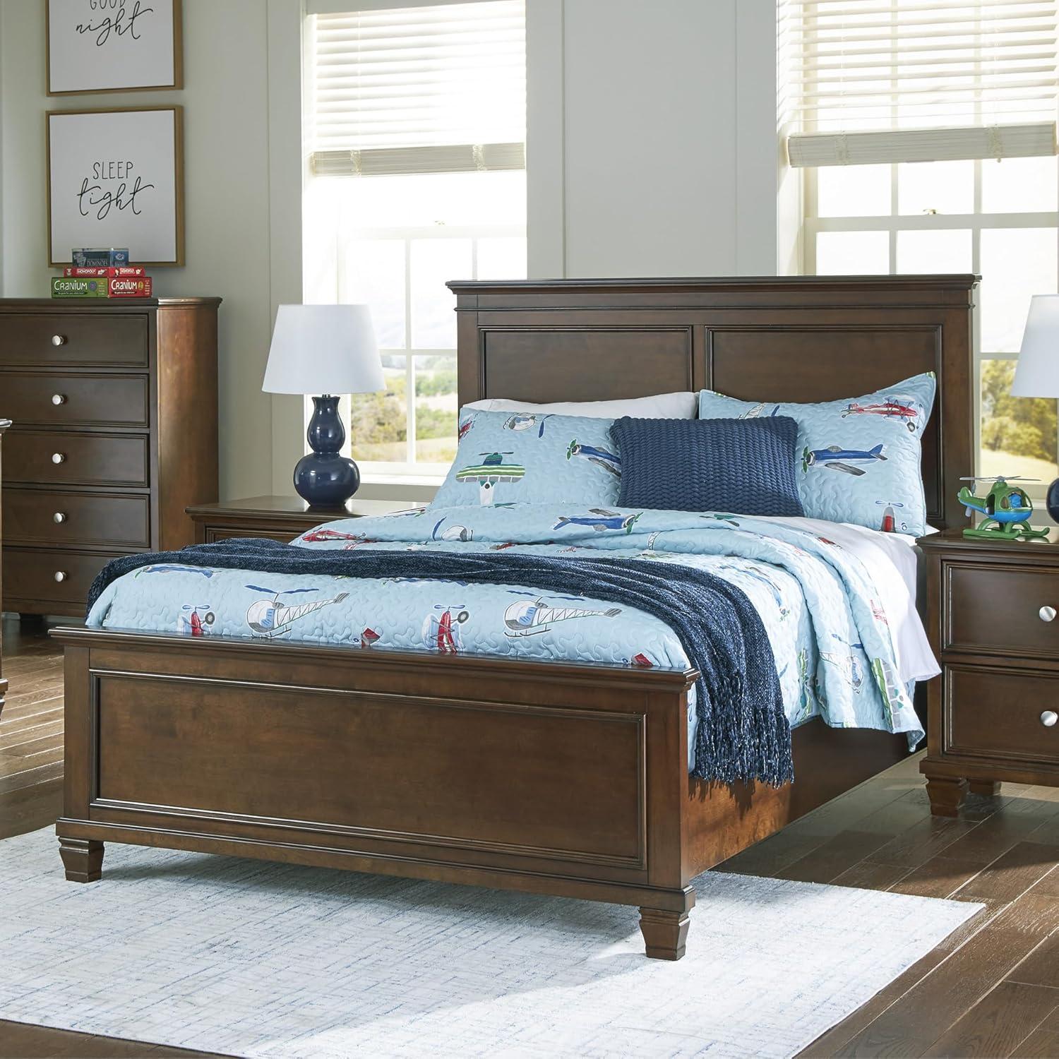 imageSignature Design by Ashley Lanolee Farmhouse Panel Storage Bed Foundation or Box Spring Not Needed Queen BlackBrown