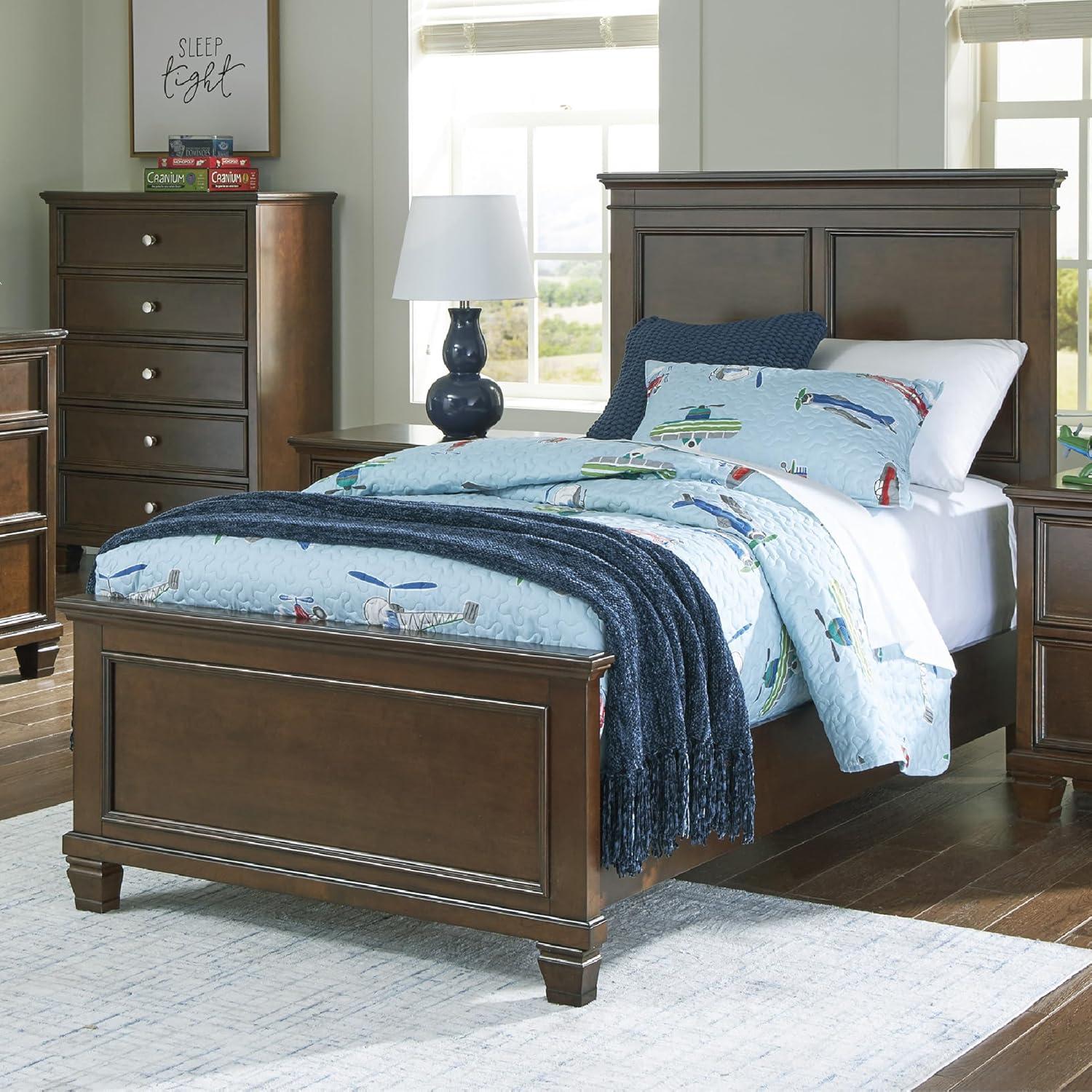 imageSignature Design by Ashley Lanolee Farmhouse Panel Storage Bed Foundation or Box Spring Not Needed Queen BlackBrown