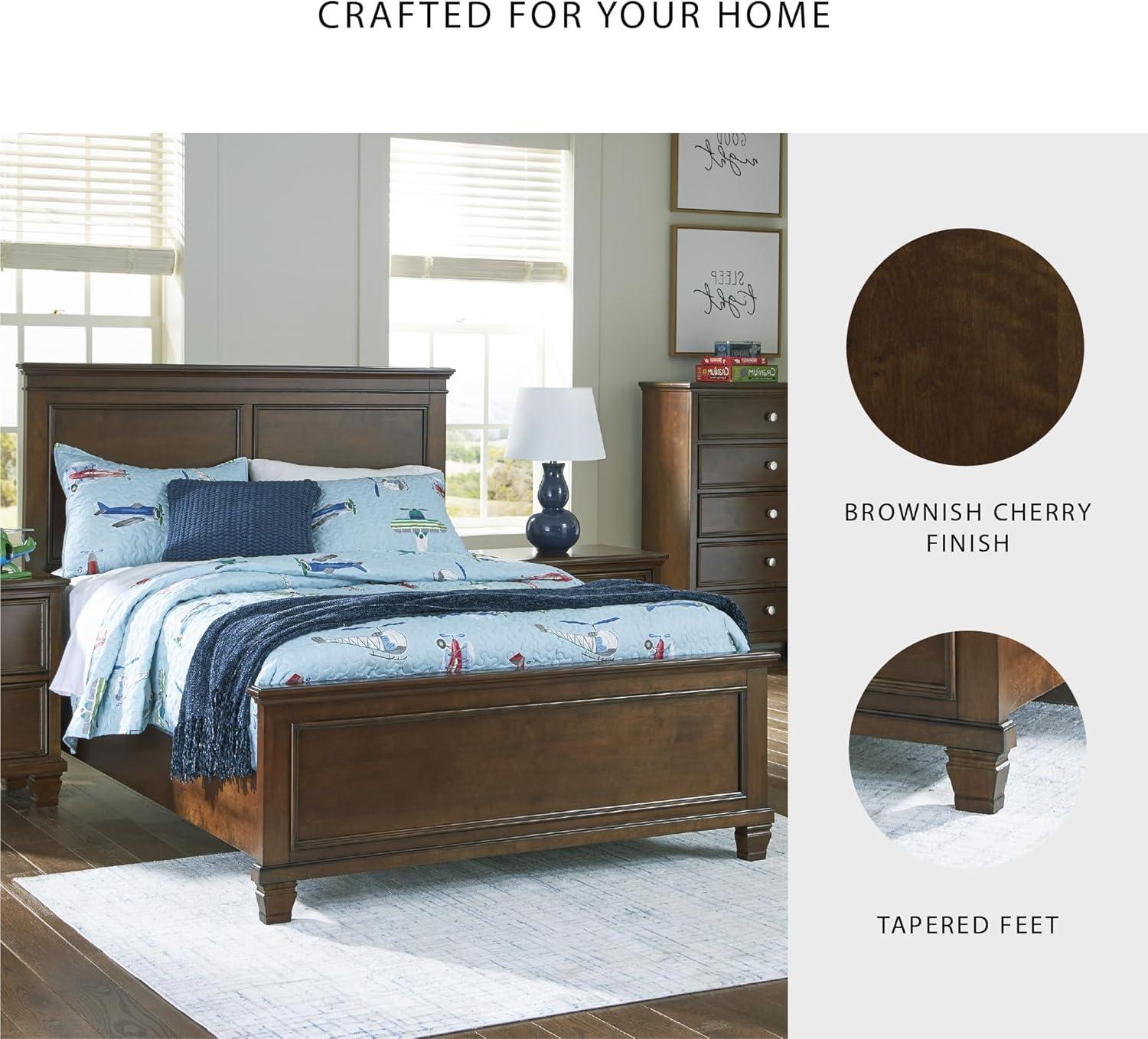 imageSignature Design by Ashley Lanolee Farmhouse Panel Storage Bed Foundation or Box Spring Not Needed Queen BlackBrown