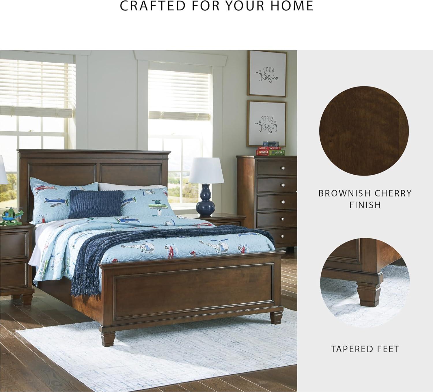imageSignature Design by Ashley Lanolee Farmhouse Panel Storage Bed Foundation or Box Spring Not Needed Queen BlackBrown