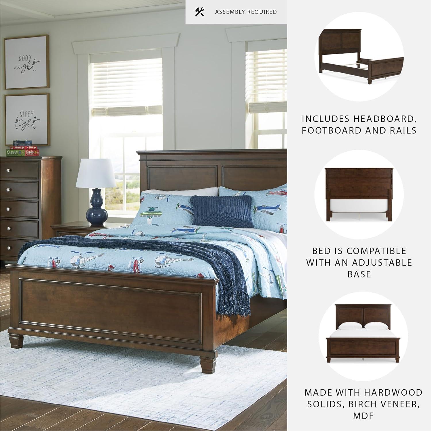 imageSignature Design by Ashley Lanolee Farmhouse Panel Storage Bed Foundation or Box Spring Not Needed Queen BlackBrown