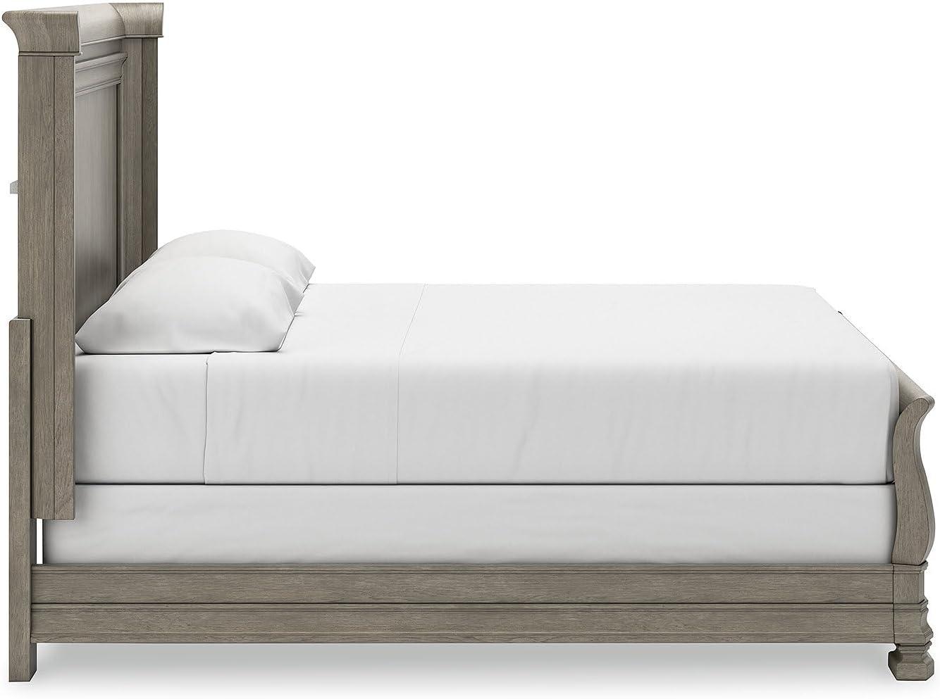 imageSignature Design by Ashley Lexorne Traditional King Sleigh Bed Foundation or Box Spring Needed Light GrayKing Sleigh Bed