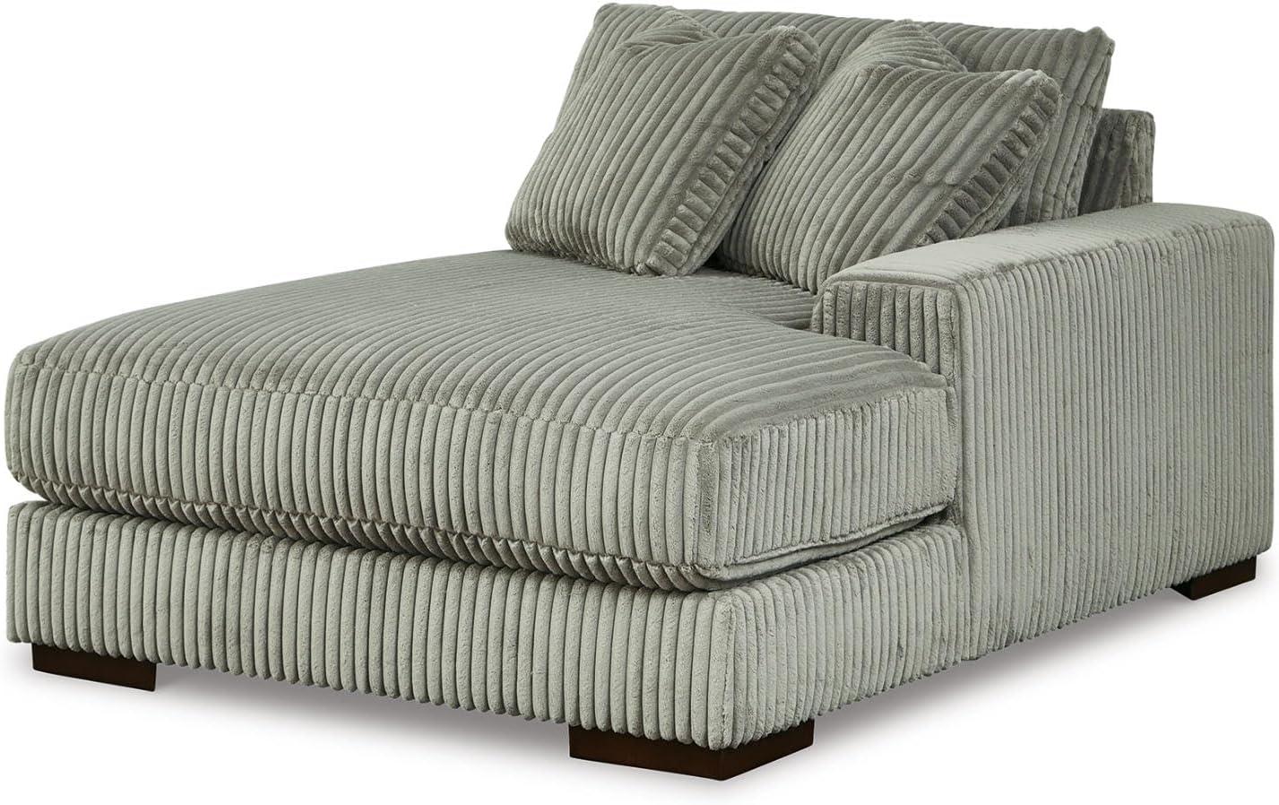 imageSignature Design by Ashley Lindyn Casual Anti Sag 3Piece Sectional with Double Chaise Reversible Cushions and 5 Accent Pillows GrayGrey
