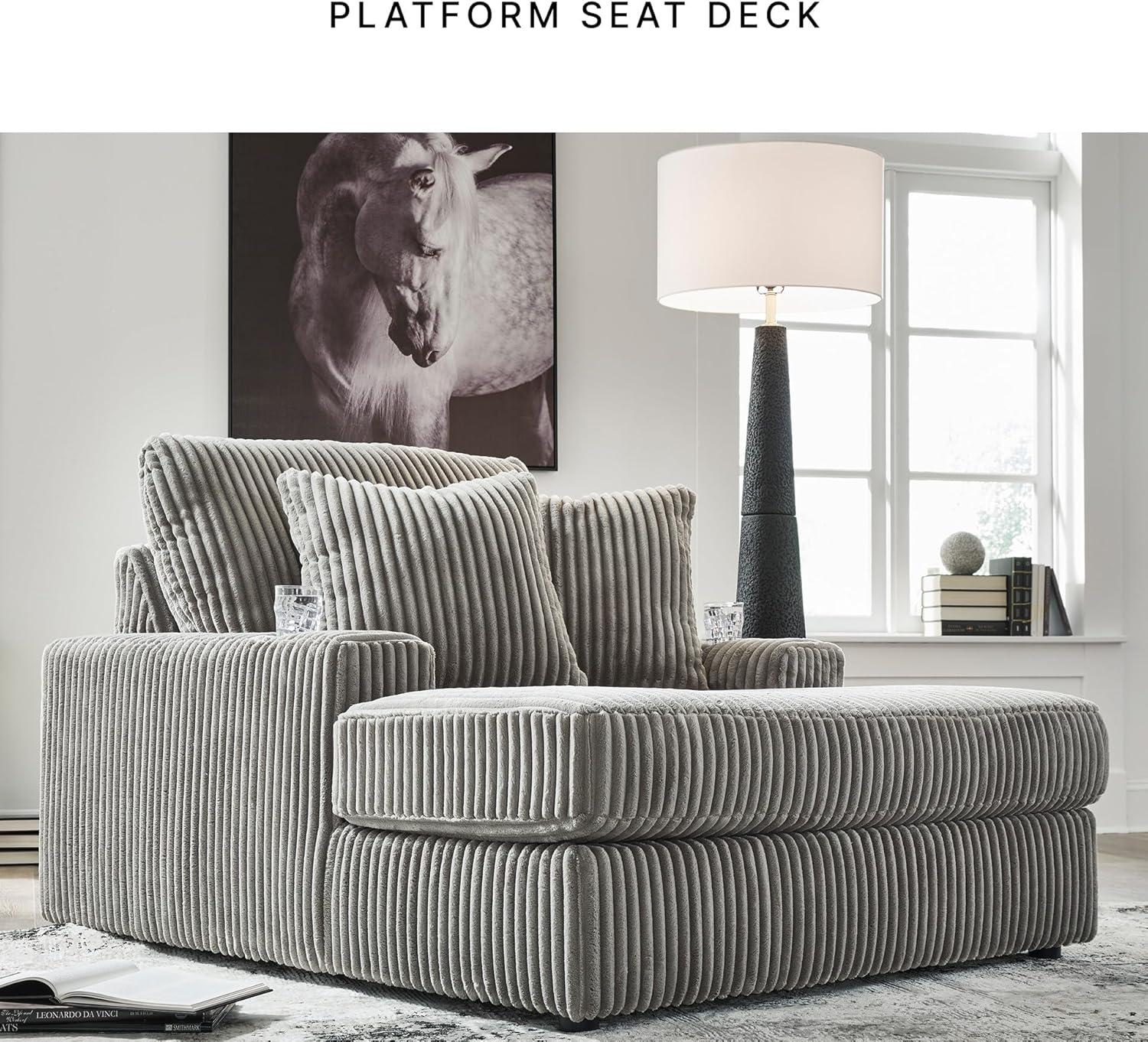 imageSignature Design by Ashley Lindyn Casual Anti Sag 3Piece Sectional with Double Chaise Reversible Cushions and 5 Accent Pillows GrayGrey