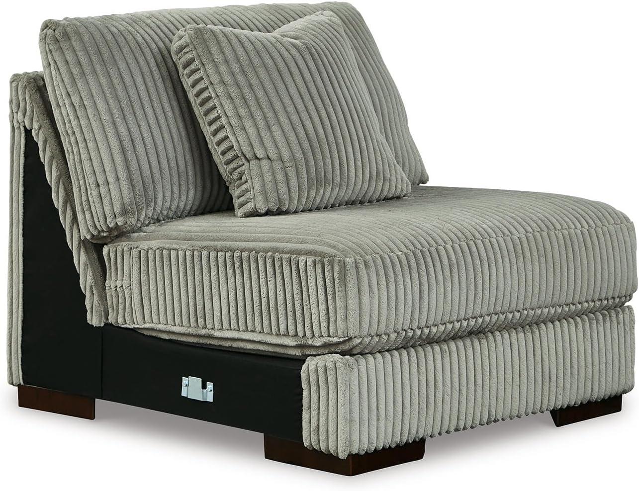 imageSignature Design by Ashley Lindyn Casual Anti Sag 3Piece Sectional with Double Chaise Reversible Cushions and 5 Accent Pillows GrayGrey