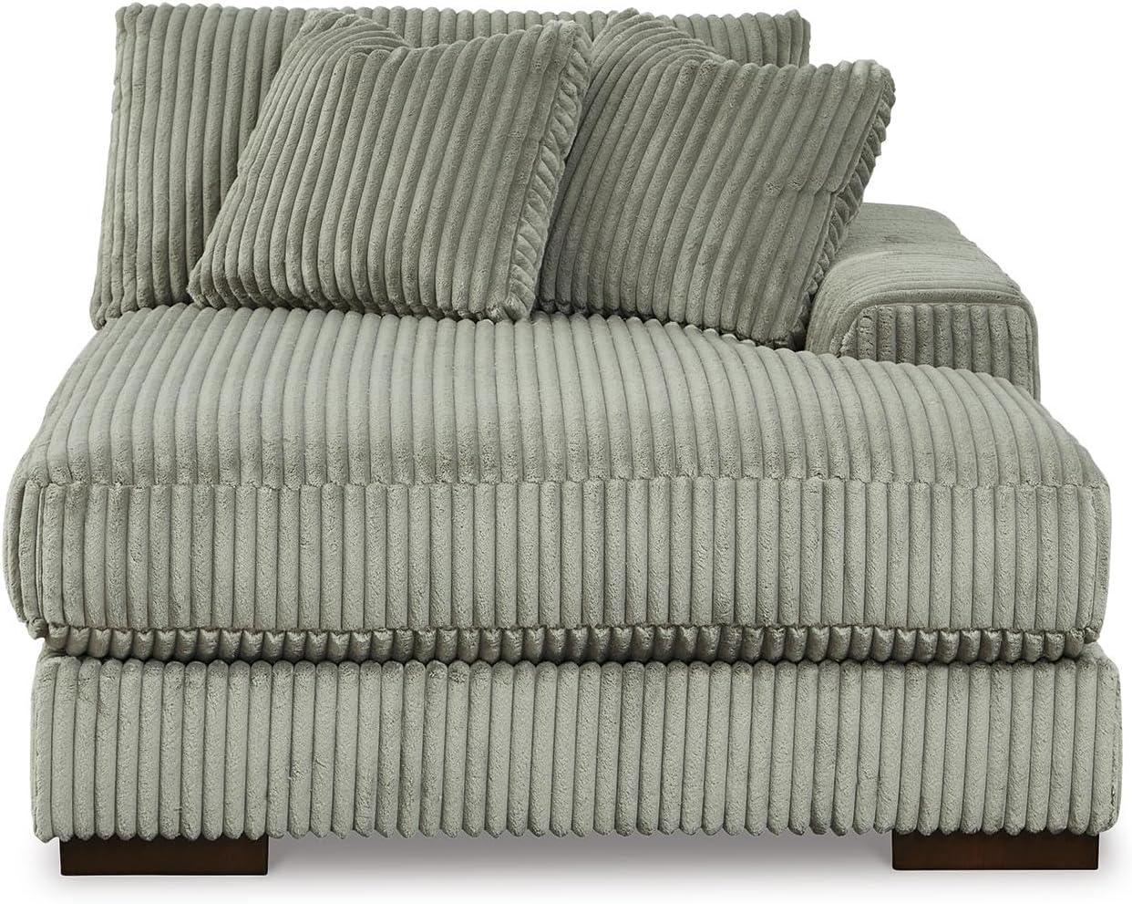 imageSignature Design by Ashley Lindyn Casual Anti Sag 3Piece Sectional with Double Chaise Reversible Cushions and 5 Accent Pillows GrayGrey