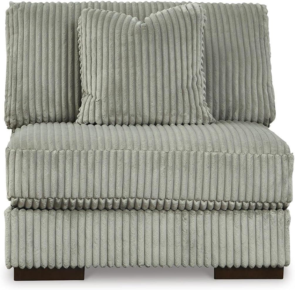 imageSignature Design by Ashley Lindyn Casual Anti Sag 3Piece Sectional with Double Chaise Reversible Cushions and 5 Accent Pillows GrayGrey