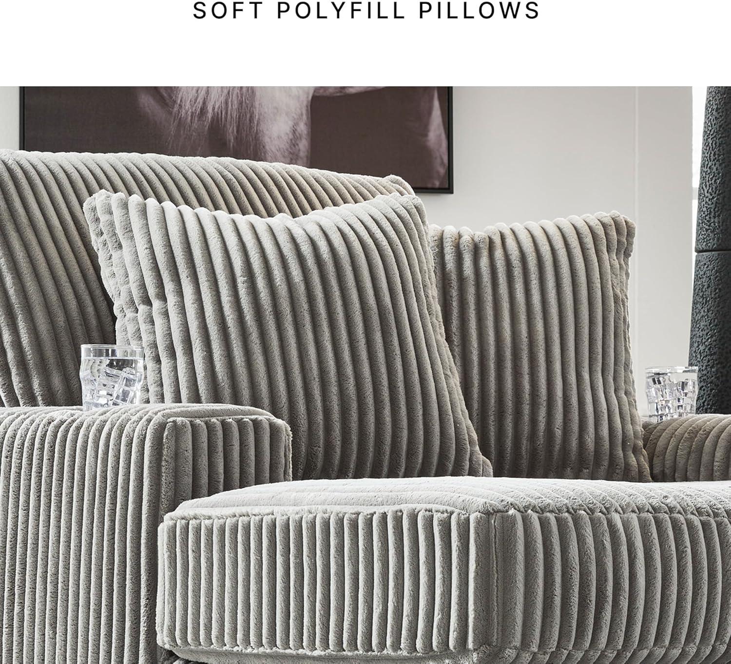 imageSignature Design by Ashley Lindyn Casual Anti Sag 3Piece Sectional with Double Chaise Reversible Cushions and 5 Accent Pillows GrayGrey