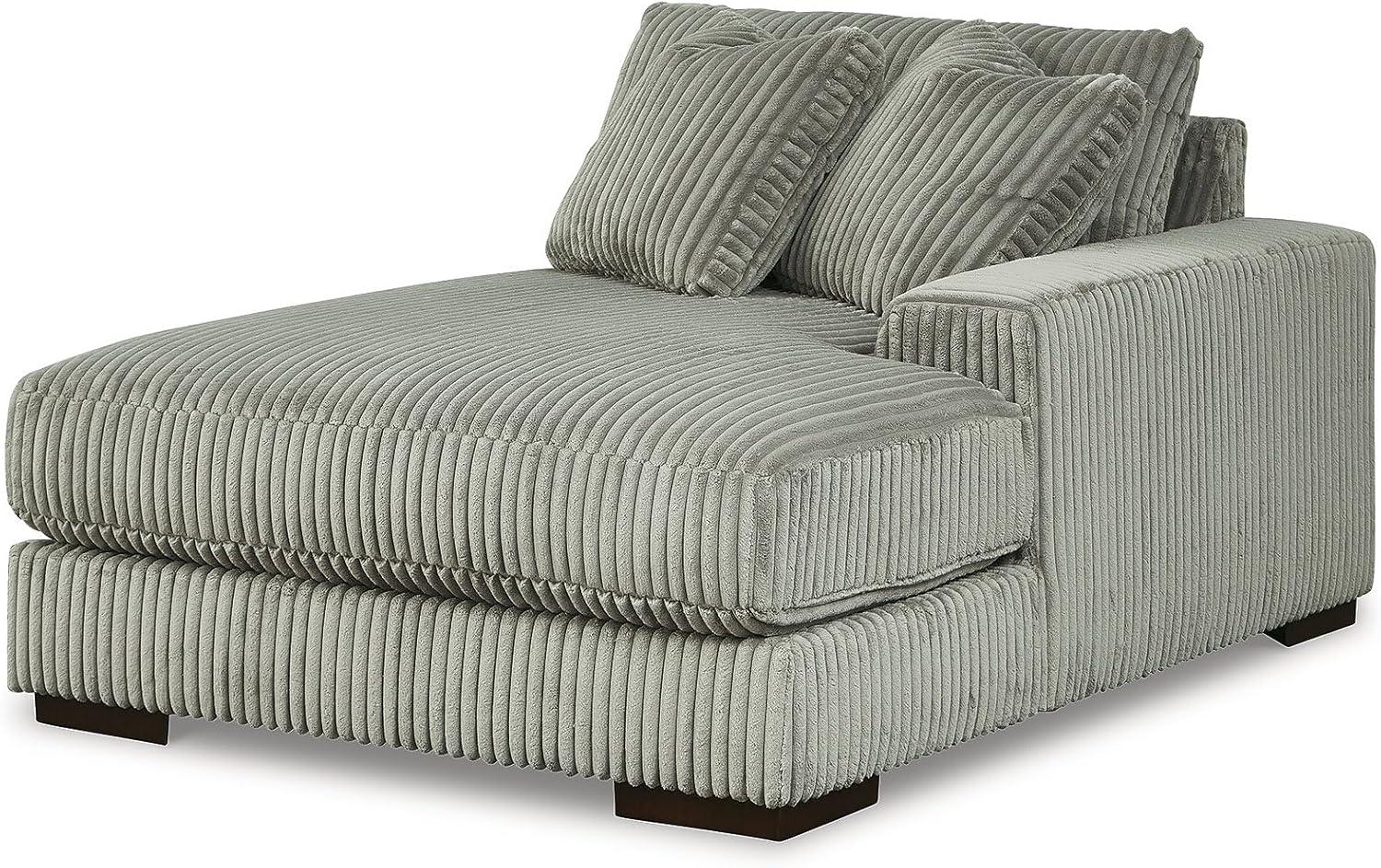 imageSignature Design by Ashley Lindyn Casual Anti Sag 3Piece Sectional with Double Chaise Reversible Cushions and 5 Accent Pillows GrayGrey
