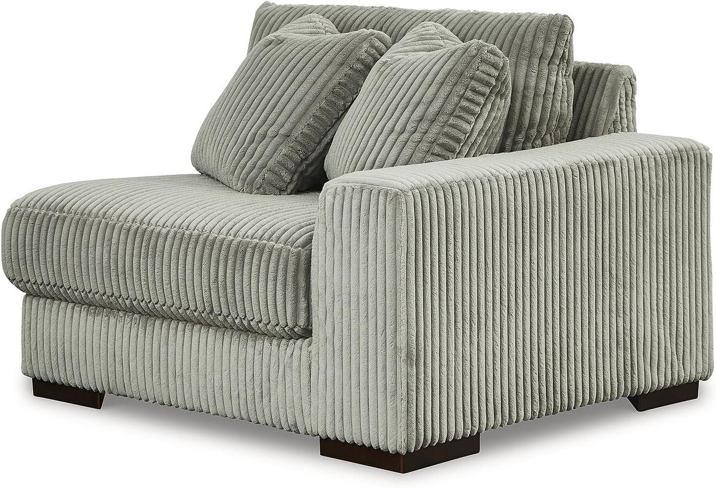 imageSignature Design by Ashley Lindyn Casual Anti Sag 3Piece Sectional with Double Chaise Reversible Cushions and 5 Accent Pillows GrayGrey