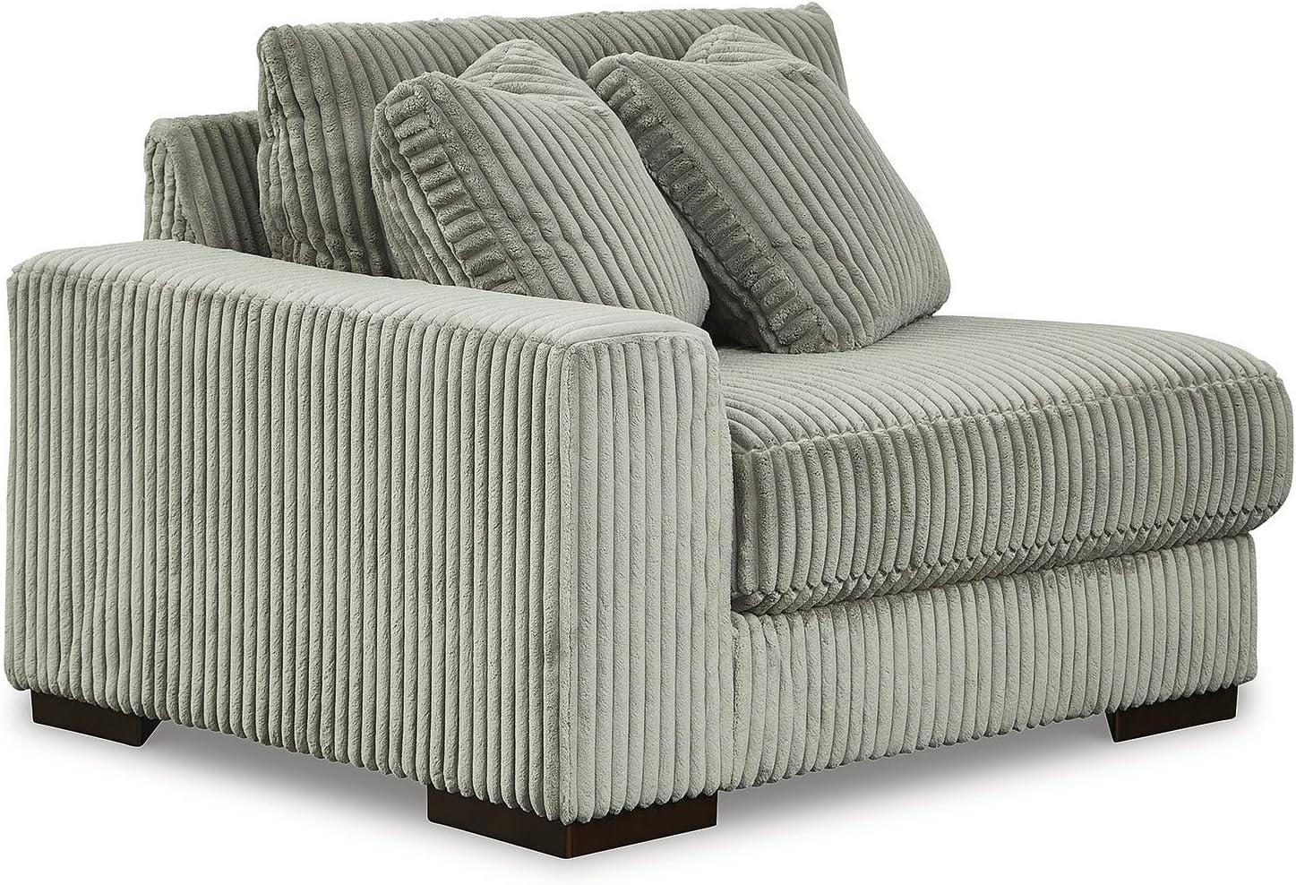 imageSignature Design by Ashley Lindyn Casual Anti Sag 3Piece Sectional with Double Chaise Reversible Cushions and 5 Accent Pillows GrayGrey