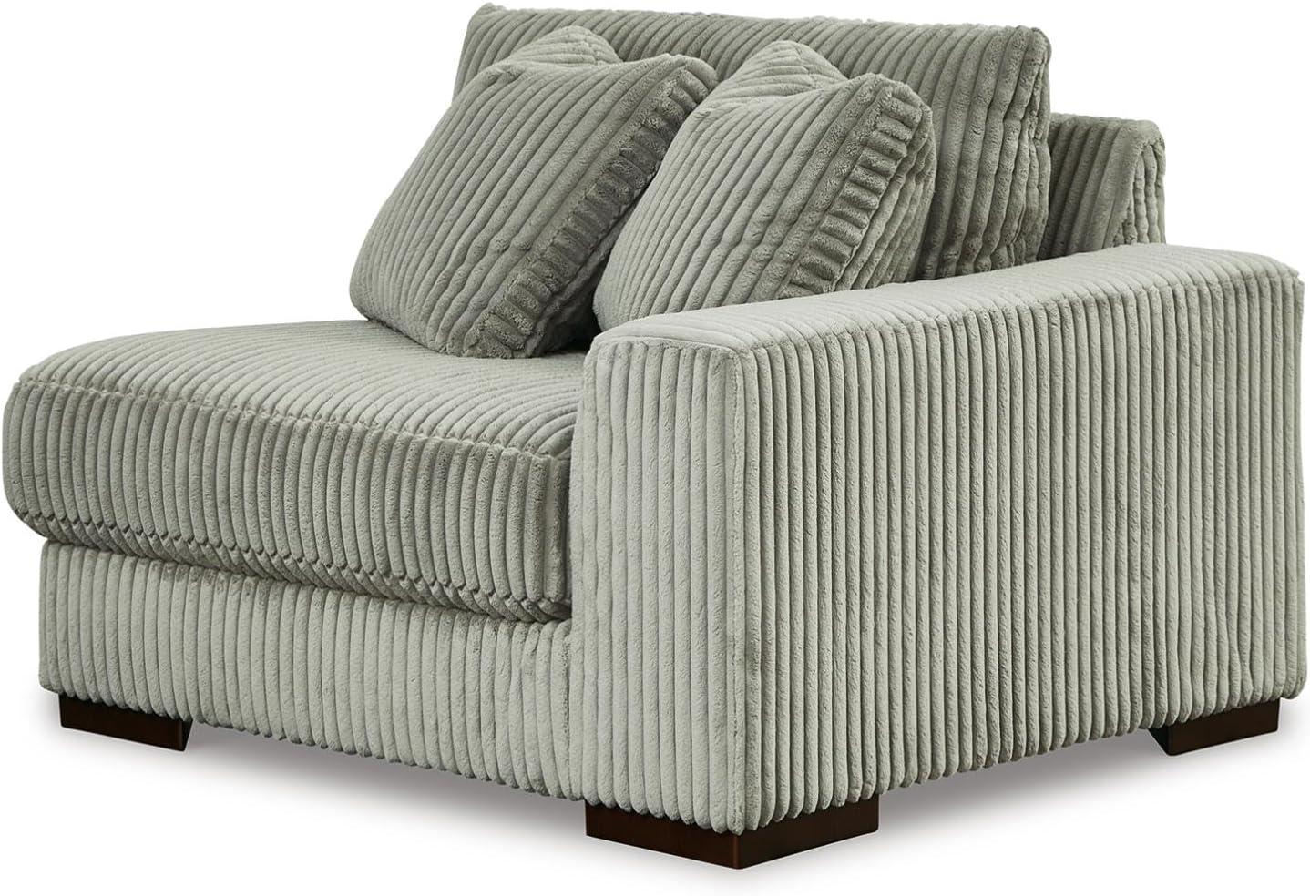 imageSignature Design by Ashley Lindyn Casual Anti Sag 3Piece Sectional with Double Chaise Reversible Cushions and 5 Accent Pillows GrayGrey