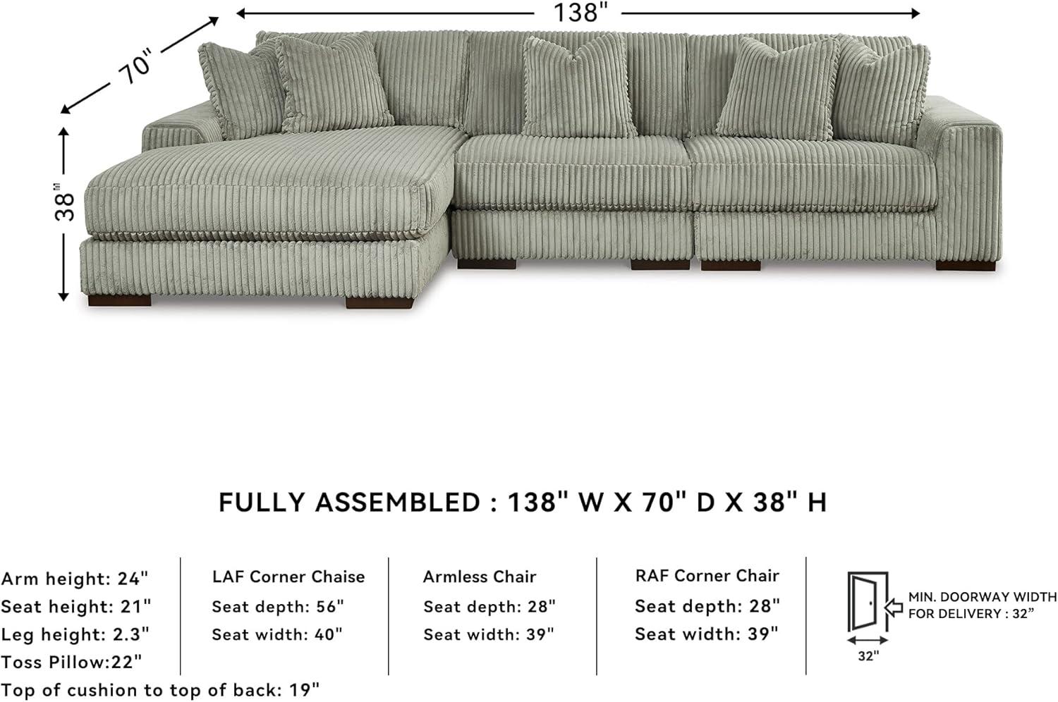 imageSignature Design by Ashley Lindyn Casual Anti Sag 3Piece Sectional with Double Chaise Reversible Cushions and 5 Accent Pillows GrayGrey