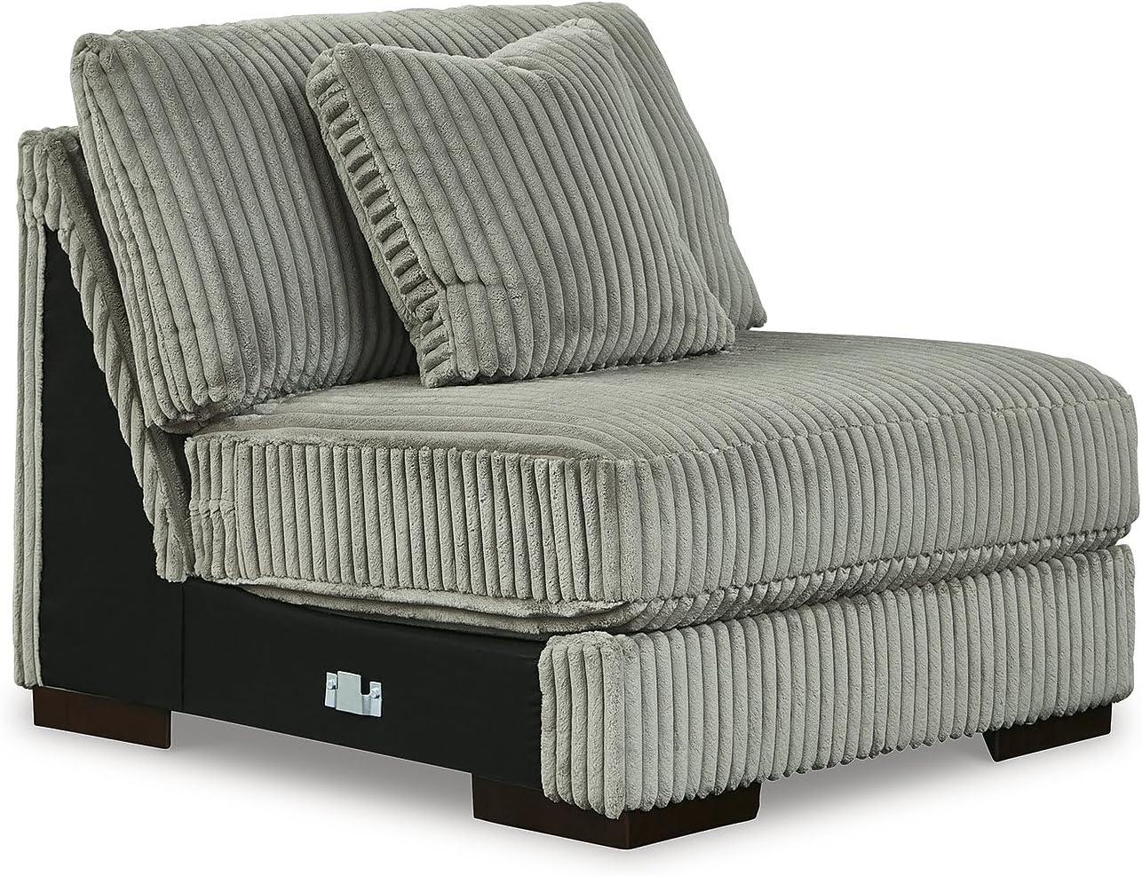 imageSignature Design by Ashley Lindyn Casual Anti Sag 3Piece Sectional with Double Chaise Reversible Cushions and 5 Accent Pillows GrayGrey
