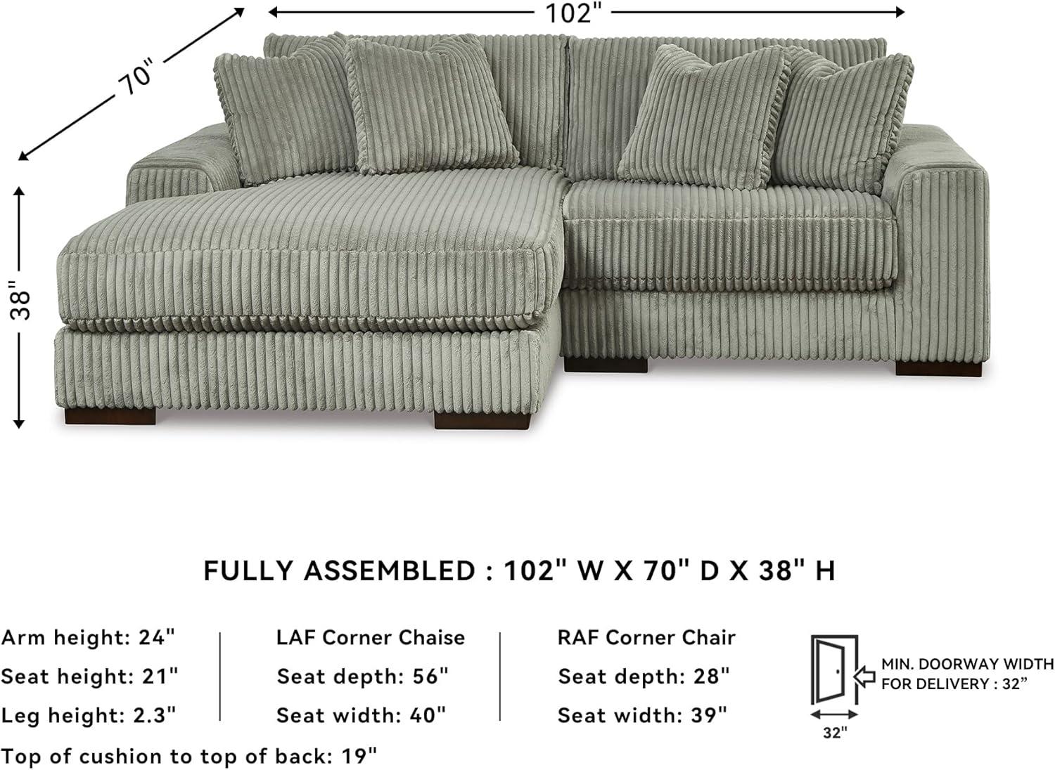 imageSignature Design by Ashley Lindyn Casual Anti Sag 3Piece Sectional with Double Chaise Reversible Cushions and 5 Accent Pillows GrayGrey