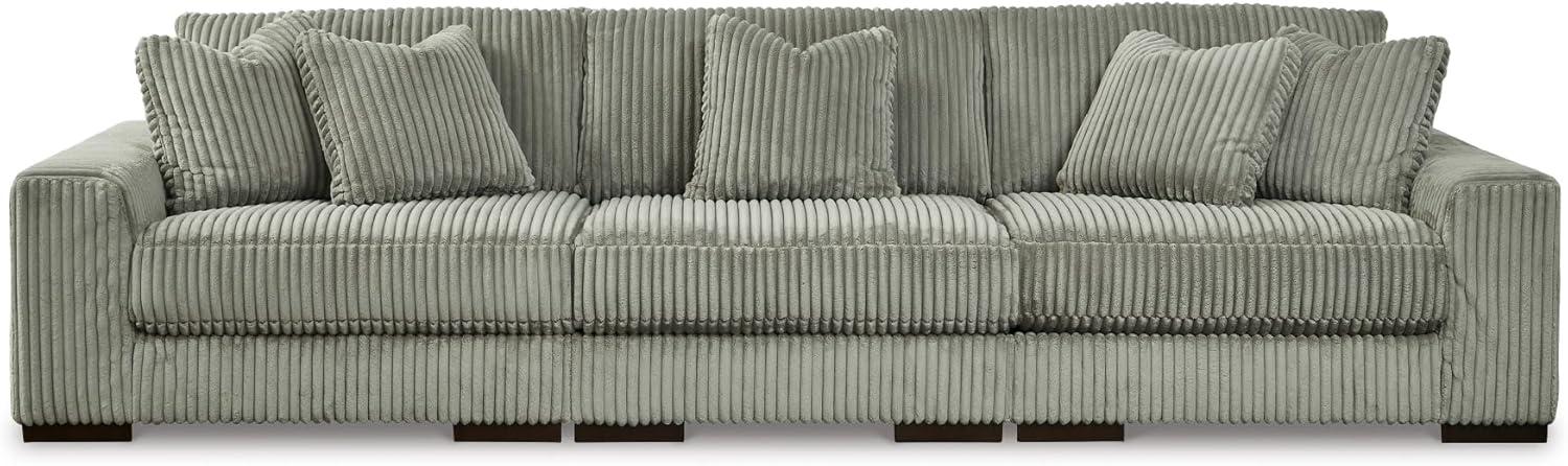 imageSignature Design by Ashley Lindyn Casual Anti Sag 3Piece Sectional with Double Chaise Reversible Cushions and 5 Accent Pillows GrayGrey