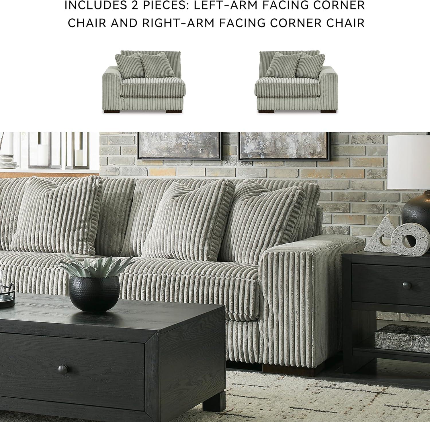 imageSignature Design by Ashley Lindyn Casual Anti Sag 3Piece Sectional with Double Chaise Reversible Cushions and 5 Accent Pillows GrayGrey
