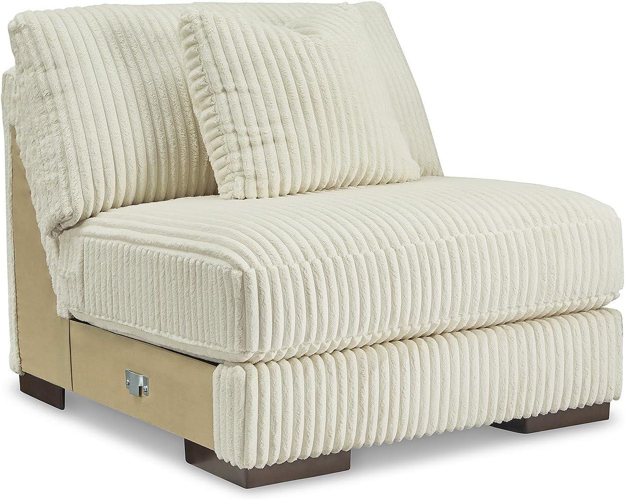 imageSignature Design by Ashley Lindyn Casual Anti Sag 3Piece Sectional with Double Chaise Reversible Cushions and 5 Accent Pillows GrayWhite