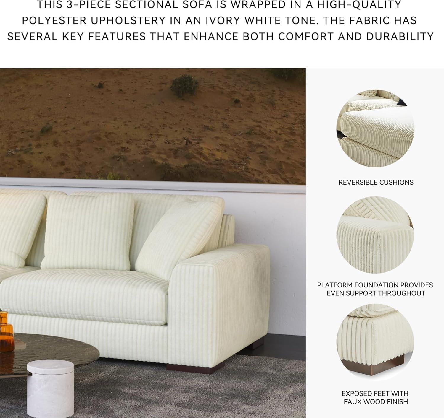 imageSignature Design by Ashley Lindyn Casual Anti Sag 3Piece Sectional with Double Chaise Reversible Cushions and 5 Accent Pillows GrayWhite