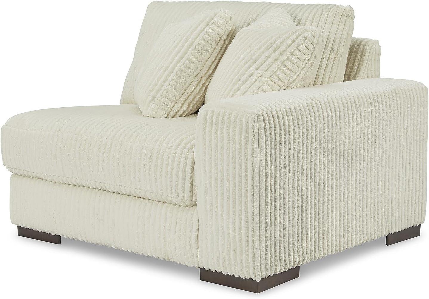 imageSignature Design by Ashley Lindyn Casual Anti Sag 3Piece Sectional with Double Chaise Reversible Cushions and 5 Accent Pillows GrayWhite