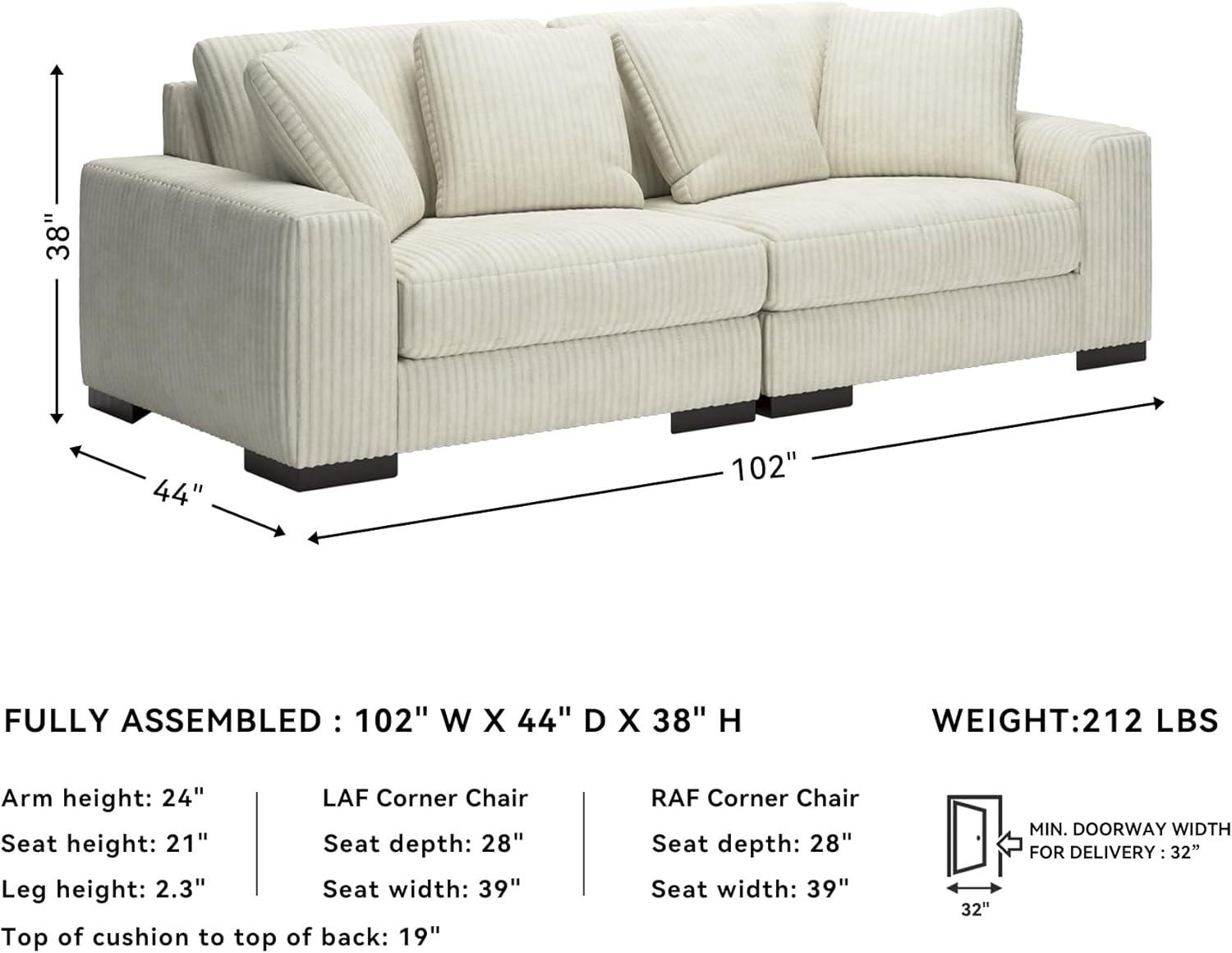 imageSignature Design by Ashley Lindyn Casual Anti Sag 3Piece Sectional with Double Chaise Reversible Cushions and 5 Accent Pillows GrayWhite