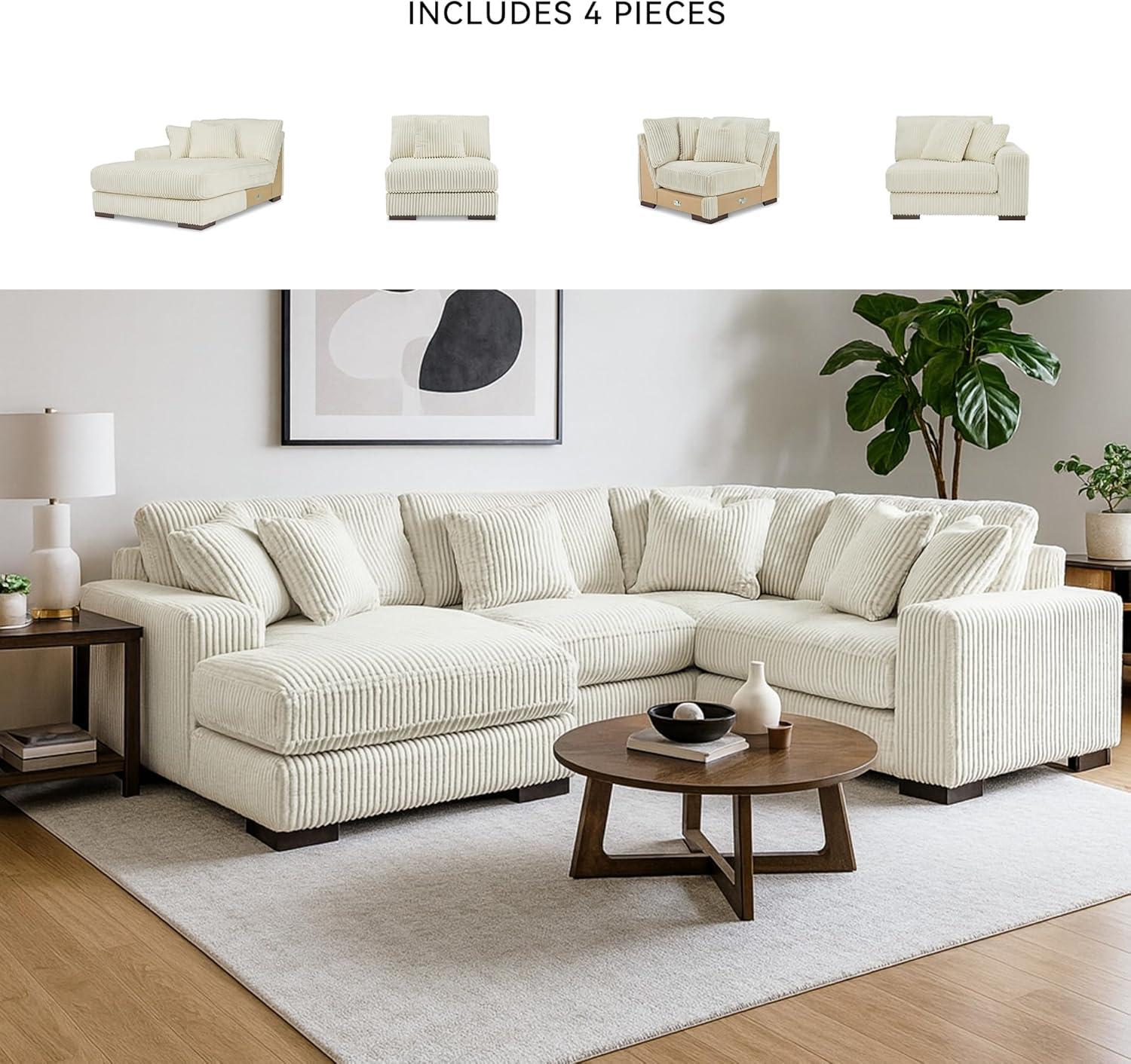 imageSignature Design by Ashley Lindyn Casual Anti Sag 3Piece Sectional with Double Chaise Reversible Cushions and 5 Accent Pillows GrayWhite