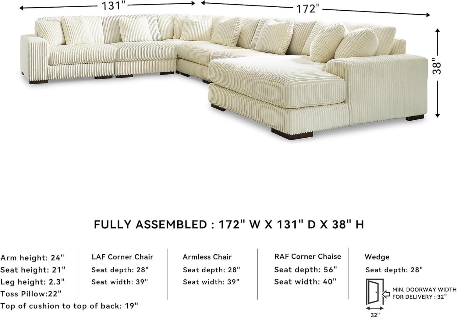 imageSignature Design by Ashley Lindyn Casual Anti Sag 3Piece Sectional with Double Chaise Reversible Cushions and 5 Accent Pillows GrayWhite